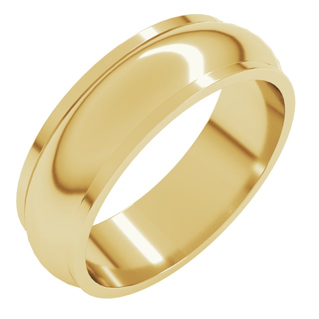 10K Yellow Or White Gold Standard Stepped-Edge Half Round Band