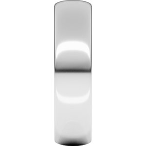 14K White Gold Or Stering Silver Lightweight Half Round Band