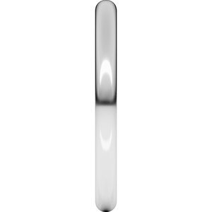 14K White Gold Or Stering Silver Lightweight Half Round Band