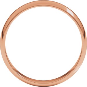 14K Yellow Or White Or Rose Gold Or Stering Silver Or Platinum Lightweight Half Round Band