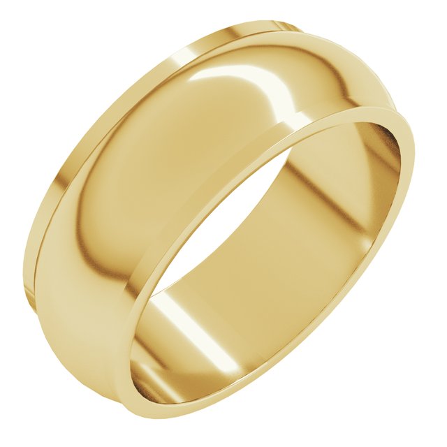 10K Yellow Or White Gold Standard Stepped-Edge Half Round Band