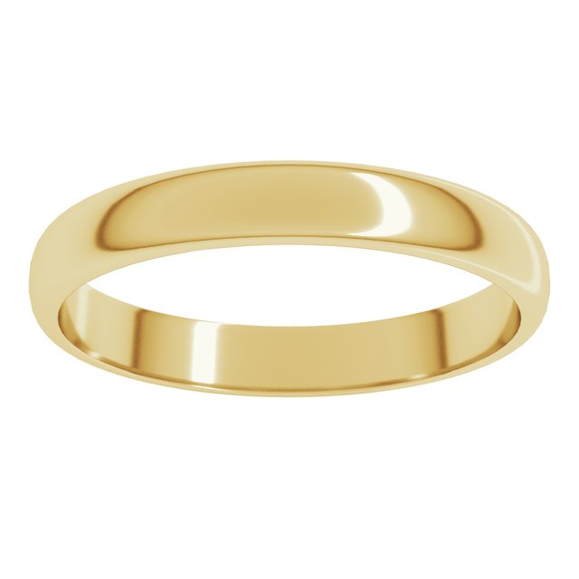 18K Yellow Or Rose Gold Lightweight Standard Fit Half Round Band