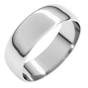 18K Yellow Or White Or Rose Gold Ultra-Lightweight Half Round Band