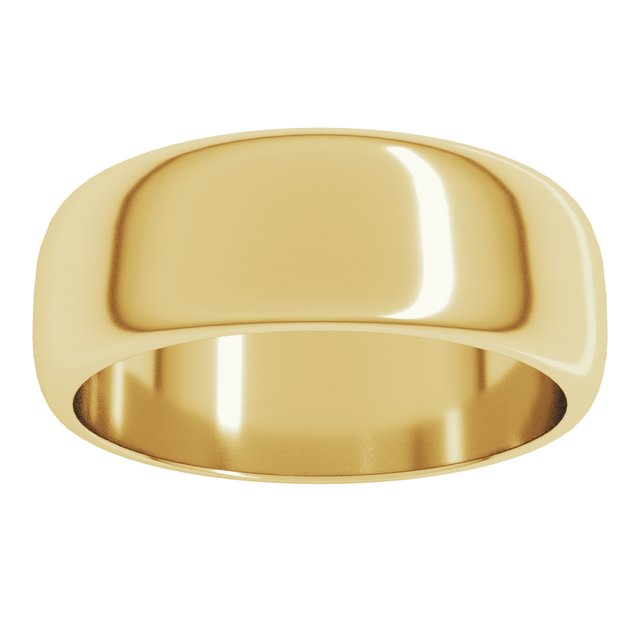 14K Yellow Or White Or Rose Gold Or Sterling Silver Or Platinum Or Palladium Standard Half Round Band