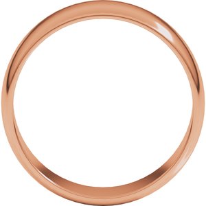 10K Yellow Or White Or Rose Gold Lightweight Half Round Band