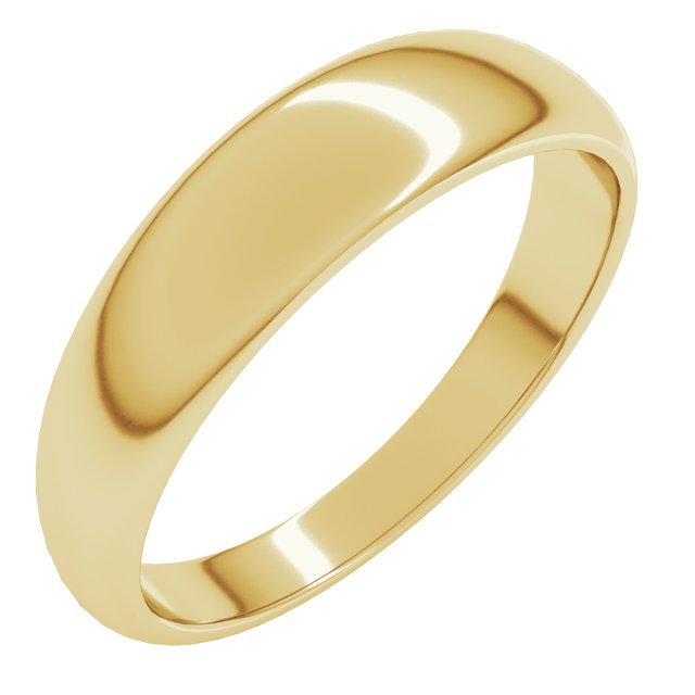 10K Yellow Or White Gold Standard Fit Half Round Tapered Band