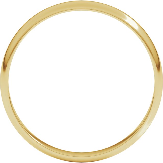 18K Yellow Or White Or Rose Gold Ultra-Lightweight Standard Fit Half Round Band