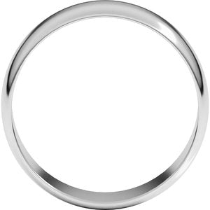 18K Yellow Or White Or Rose Gold Ultra-Lightweight Half Round Band