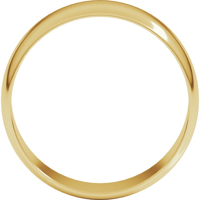18K Yellow Or White Or Rose Gold Ultra-Lightweight Standard Fit Half Round Band