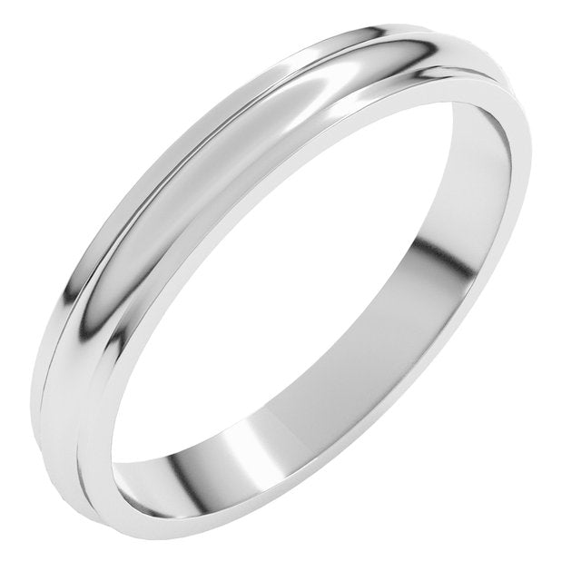10K Yellow Or White Gold Standard Stepped-Edge Half Round Band