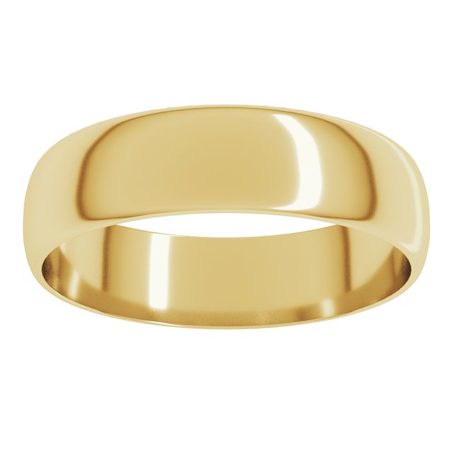 18K Yellow Or White Or Rose Gold Ultra-Lightweight Standard Fit Half Round Band