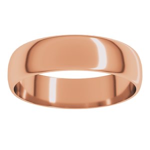 18K Yellow Or White Or Rose Gold Ultra-Lightweight Half Round Band