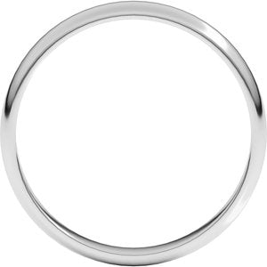 14K White Gold 3 Mm Lightweight Half Round Light Band Size 13