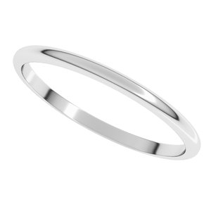 10K Yellow Or White Or Rose Gold Lightweight Half Round Band