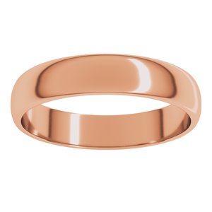 14K Yellow Or White Or Rose Gold Or Stering Silver Or Platinum Lightweight Half Round Band