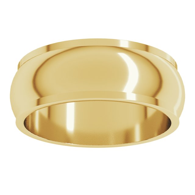 10K Yellow Or White Gold Standard Stepped-Edge Half Round Band
