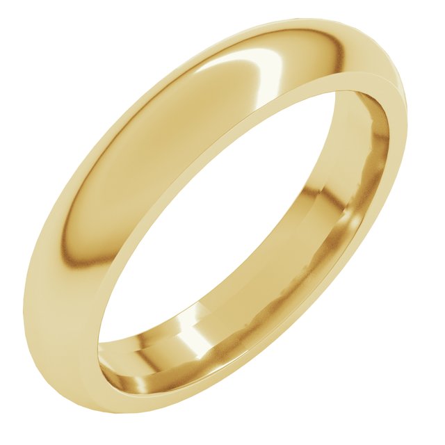 18K Yellow Or White Or Rose Gold Standard Weight Comfort Fit Half Round Band