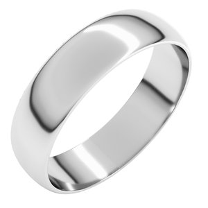18K Yellow Or White Or Rose Gold Ultra-Lightweight Half Round Band