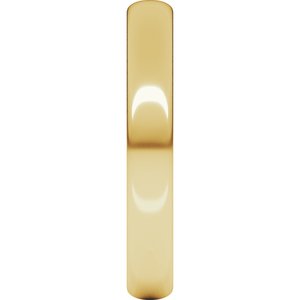 18K Yellow Or White Or Rose Gold Ultra-Lightweight Half Round Band