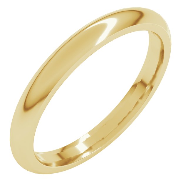 18K Yellow Or White Or Rose Gold Standard Weight Comfort Fit Half Round Band