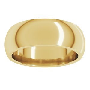 14K Yellow Gold 5.5 Mm Comfort-Fit Standard Weight Half Round Comfort Fit Band Size 14.5