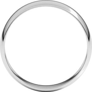 18K Yellow Or White Or Rose Gold Ultra-Lightweight Half Round Band
