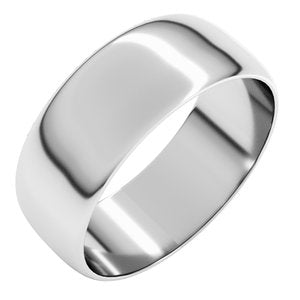 18K Yellow Or White Or Rose Gold Ultra-Lightweight Half Round Band