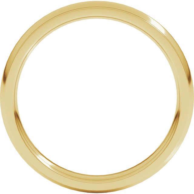 18K Yellow Or White Gold Standard Stepped-Edge Comfort-Fit Half Round Band