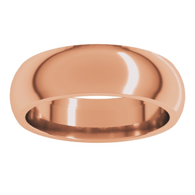 14K Yellow Or White Or Rose Gold Standard Weight Comfort Fit Half Round Band