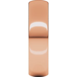 18K Yellow Or White Or Rose Gold Ultra-Lightweight Half Round Band