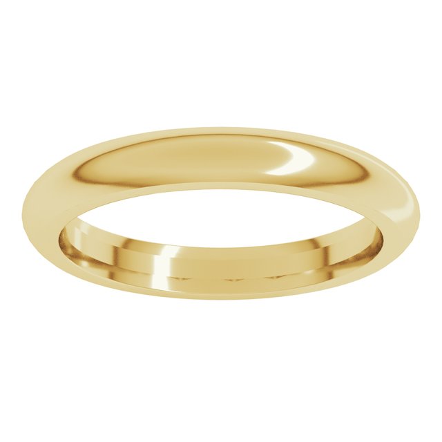 18K Yellow Or White Or Rose Gold Standard Weight Comfort Fit Half Round Band