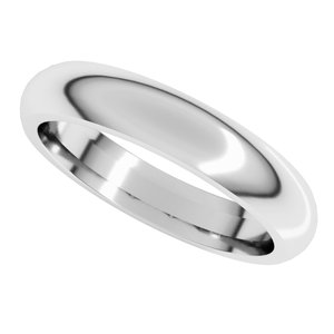 14K Yellow Or White Or Rose Gold Or Stering Silver Comfort-Fit Half Round Band