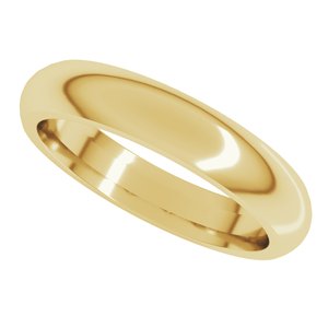 18K Yellow Or White Or Rose Gold Comfort-Fit Half Round Band