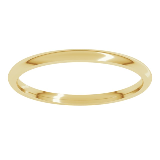 18K Yellow Or White Or Rose Gold Or Palladium Lightweight Comfort-Fit Half Round Band