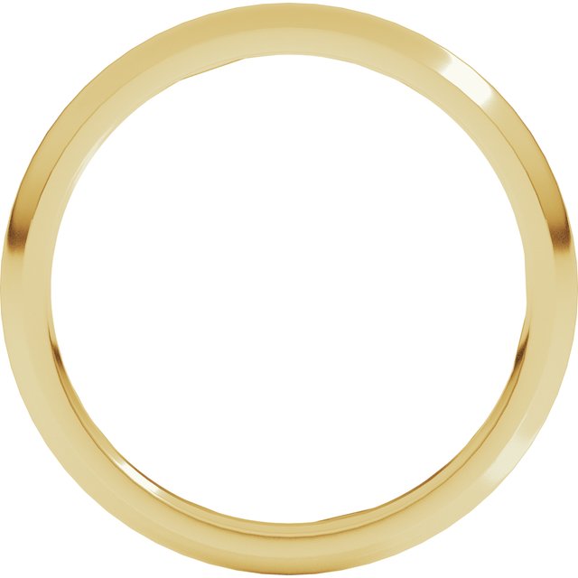 14K Yellow Gold Or Sterling Silver Or Platinum Or Palladium Standard Weight Comfort Fit Half Round Band