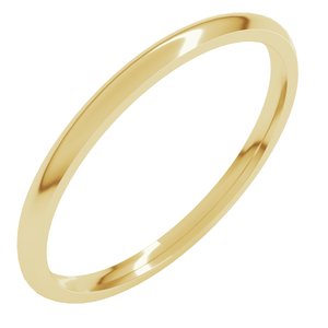 10K Yellow Or White Gold 1.5 Mm Half Round Comfort Fit Light Band