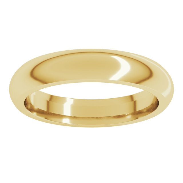 18K Yellow Or White Or Rose Gold Standard Weight Comfort Fit Half Round Band