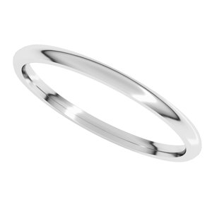 10K Yellow Or White Or Rose Gold Lightweight Comfort-Fit Half Round Band