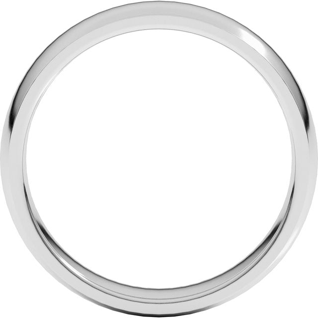 Sterling Silver Or Platinum Lightweight Comfort-Fit Half Round Band