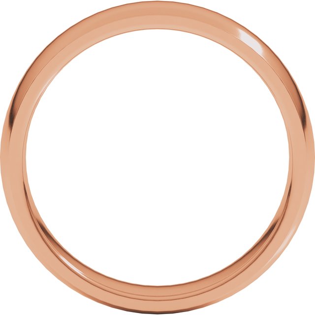 18K Yellow Or White Or Rose Gold Or Palladium Lightweight Comfort-Fit Half Round Band