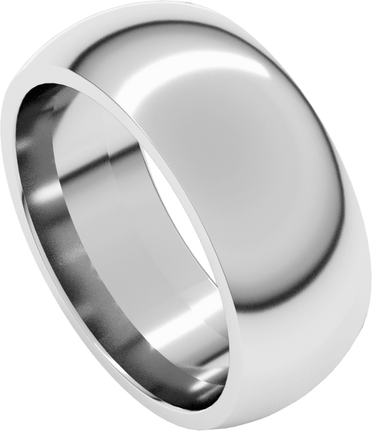 14K White Gold 8 mm Comfort Fit Standard Half Round Band Size 13