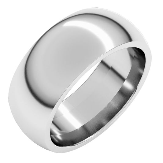 Sterling Silver 8 Mm Standard Weight Comfort Fit Half Round Band, Size 11.5