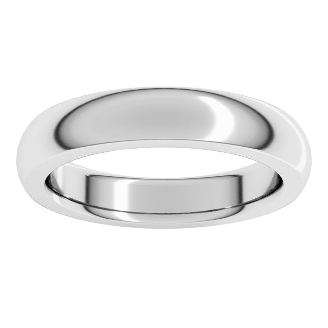 14K Yellow Or White Or Rose Gold Or Sterling Silver Or Platinum Or Palladium Heavyweight Comfort Fit Half Round Heavy Band