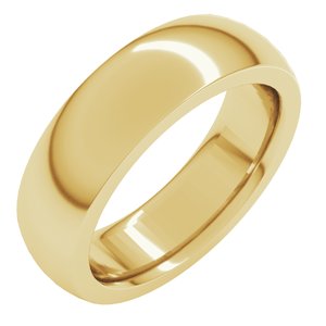 18K Yellow Gold 6 Mm Heavyweight Half Round Comfort Fit Heavy Band Size 11.5