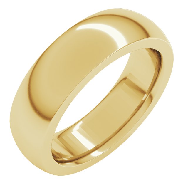 14K Yellow Or White Or Rose Gold Or Sterling Silver Or Platinum Or Palladium Heavyweight Comfort Fit Half Round Heavy Band