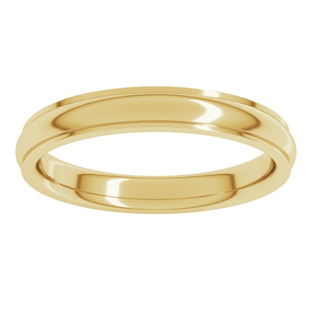 18K Yellow Or White Gold Standard Stepped-Edge Comfort-Fit Half Round Band