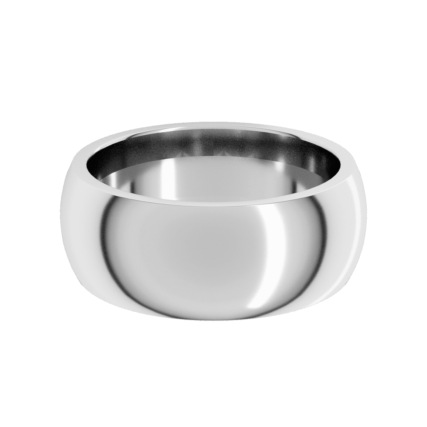 14K White Gold 8 mm Comfort Fit Standard Half Round Band Size 13