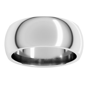 Sterling Silver 8 Mm Comfort-Fit Standard Weight Half Round Comfort Fit Band Size 7