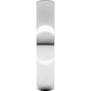14K White Gold Or Sterling Silver Lightweight Comfort-Fit Half Round Band