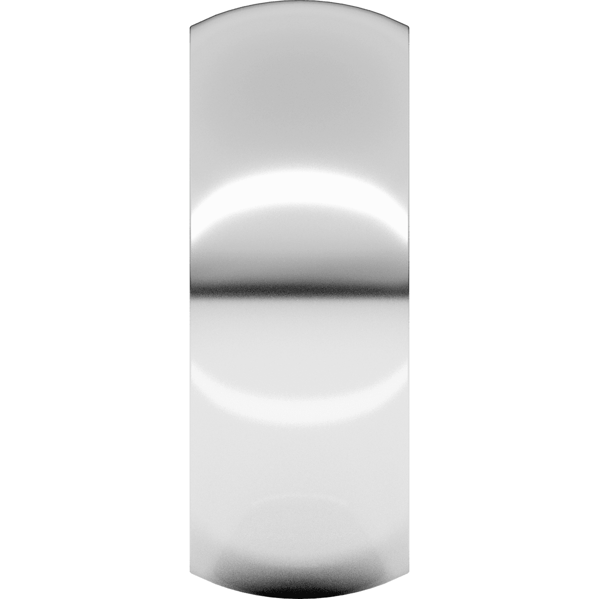 14K White Gold 8 mm Comfort Fit Standard Half Round Band Size 13